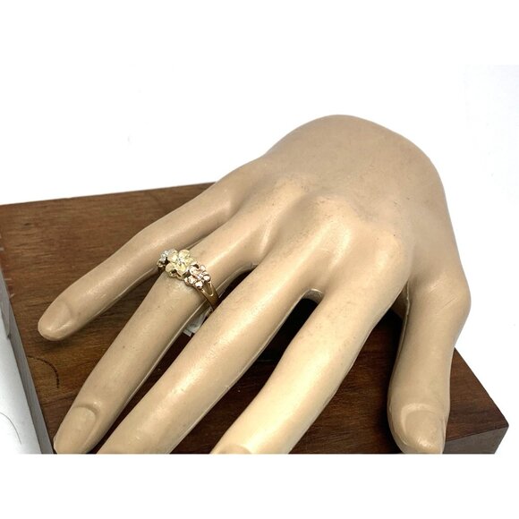 Floral Cocktail Ring 14k Yellow Gold Estate Jewelry Women's Size 9 - Picture 13 of 13